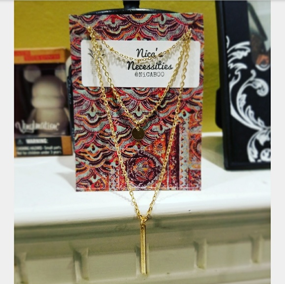 Multi-Layered Golden Chain Necklace - Picture 3 of 4